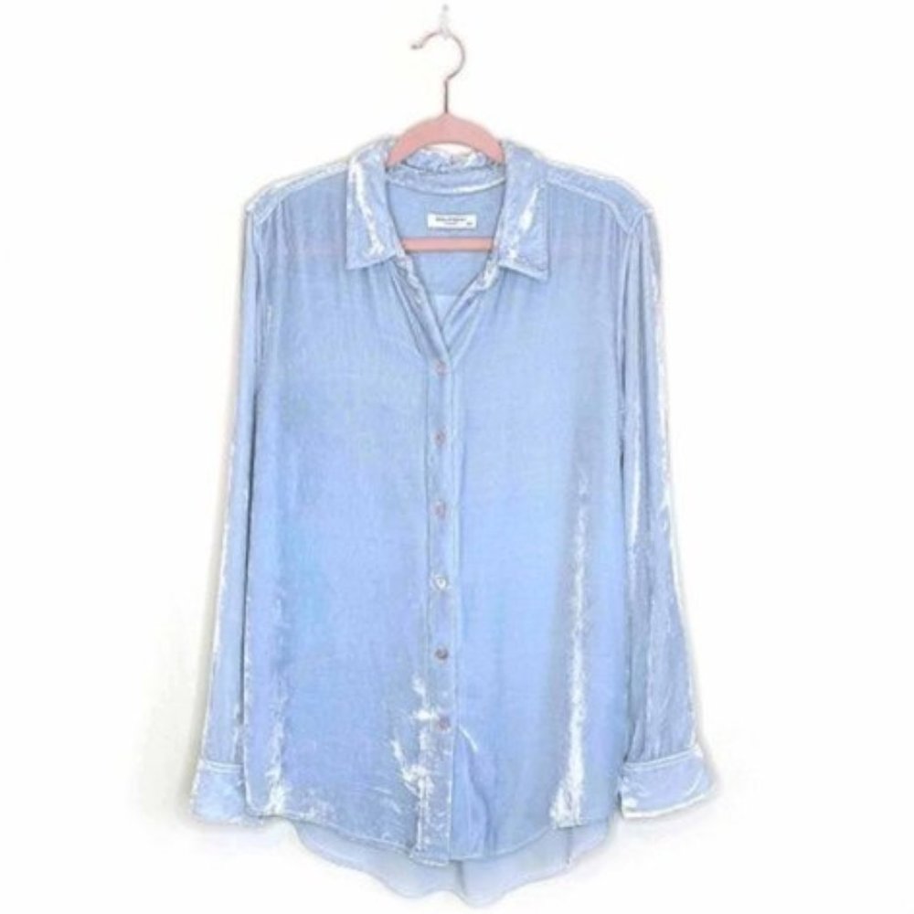 Equipment Femme Ice Blue Velvet Shirt